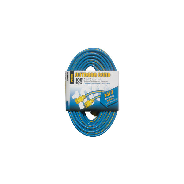 100ft 14/3 SJTW Blue/Yellow Extension Cord - Bridge Fasteners