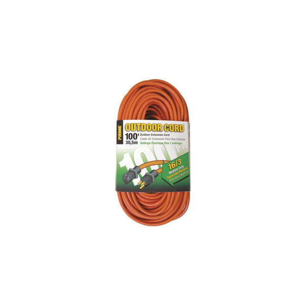 100ft 16/3 SJTW Orange Outdoor Extension Cord - Bridge Fasteners