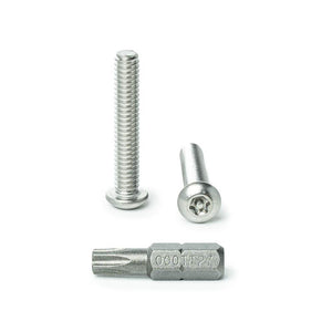 1/4-20 x 1-1/2" Button Head Torx Security Machine Screw Bolt, Includes bit, Fully Threaded, 18-8 Stainless Steel Tamper Resistant