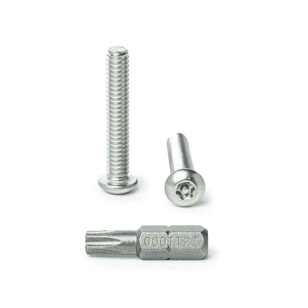 1/4-20 x 1-1/2" Button Head Torx Security Machine Screw Bolt, Includes bit, Fully Threaded, 18-8 Stainless Steel Tamper Resistant