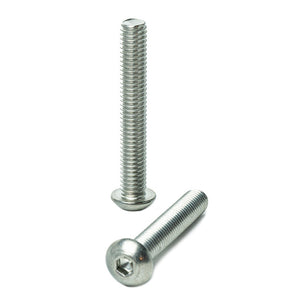 3/8 x 2-1/2" Button Head Socket Cap Screws, Allen Socket Drive, Stainless Steel 18-8, Full Thread, Bright Finish, Machine Thread 10 PCS
