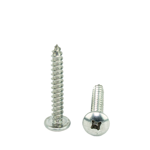#12 x 1-1/2" Truss Head Phillips Sheet Metal Screws Self Tapping,18-8 Stainless Steel, Full Thread, Qty 100 - Bridge Fasteners
