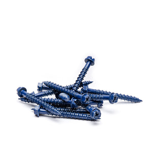 1/4" X 2-1/4" Hex Head Blue Concrete Screws to Anchor Masonry, Block & Brick 100 Qty with Drill Bit by Bridge Fasteners