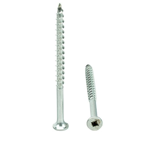 #10 x 3" Deck Screws, 18-8 Stainless Steel, Square Drive, Bugle Head, Type 17 Wood Cutting Point