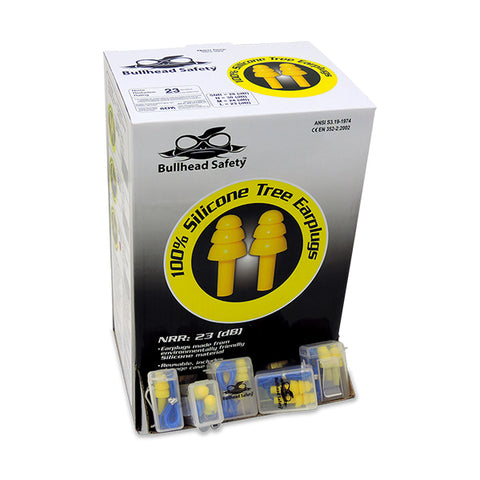 Bullhead HP-S3 Metal Detectable Corded Reusable Silicone Earplugs - Bridge Fasteners