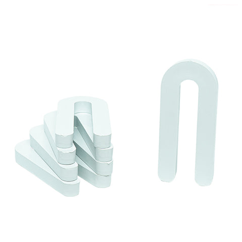 3/8" x 1-1/2" x 3-1/2" Plastic Shims Structural Horseshoe U Shaped, Tile Spacers, White, Qty 100/500