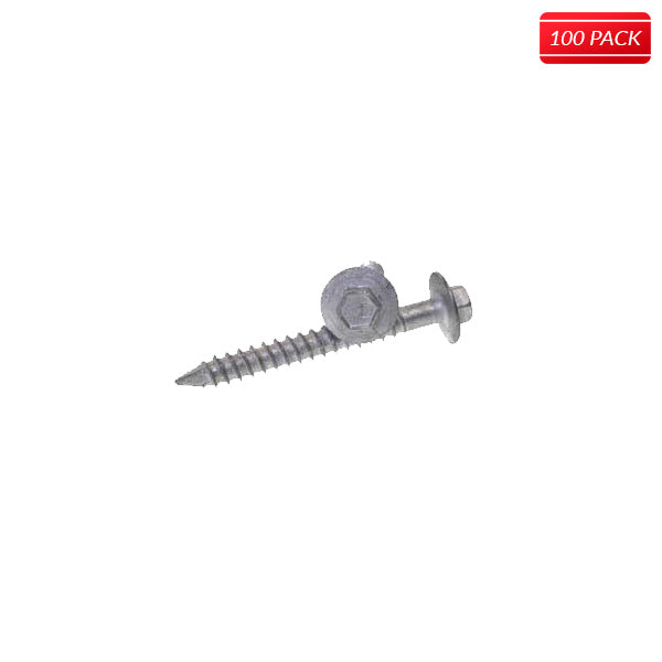 #14-10 x 1 3/4" Hex Flange Head (5/8 O.D.) Crete-Flex Masonry Fastener 410 Stainless Steel Box of 100 - Bridge Fasteners
