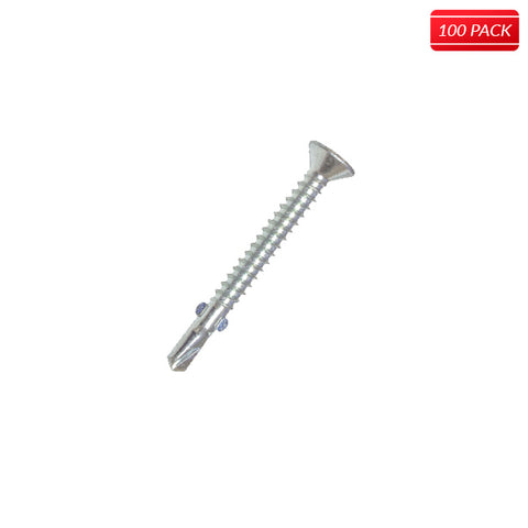 Bridge Fasteners - 1/4-20 x 2-3/4" Phillips Flat Self-Drill with Wings (100 Qty.)