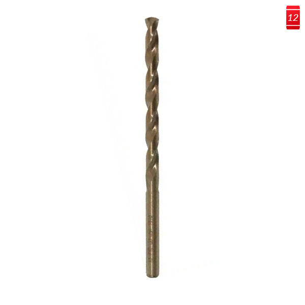 13/64 Cobalt Steel HD Gold Finish Jobber Length Drill Bit (12 per package) - Bridge Fasteners