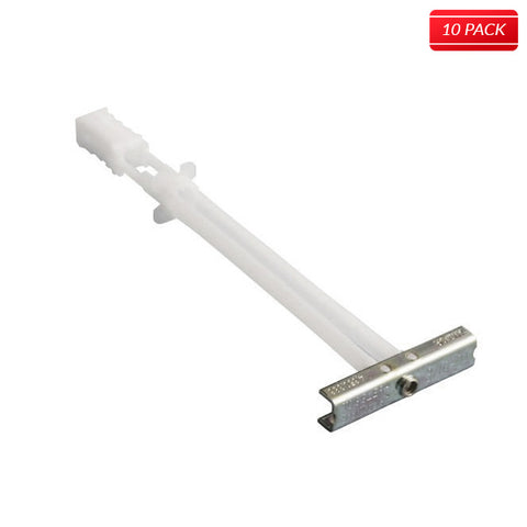 TOGGLER SNAPTOGGLE BA Toggle Anchor with Bolts, Zinc-Plated Steel Channel, Made in US, 3/8" to 3-5/8" Grip Range, For 3/16"-24 UNC Fastener Size (Pack of 10) - Bridge Fasteners