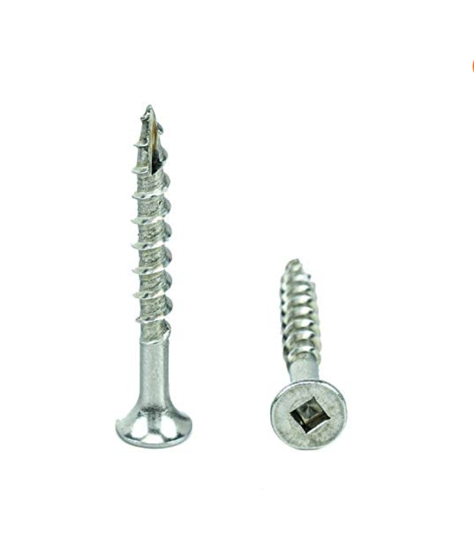 Deck Screws, 18-8 Stainless Steel, Square Drive, Bugle Head, Type 17 Wood Cutting Point