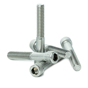 5/16 x 2" Socket Head Cap Screws, Full Thread, Allen Socket Drive, Stainless Steel 18-8, Bright Finish, Qty 10
