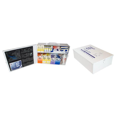 100 Person Metal First Aid Kit with Wall Mountable Clips - Bridge Fasteners