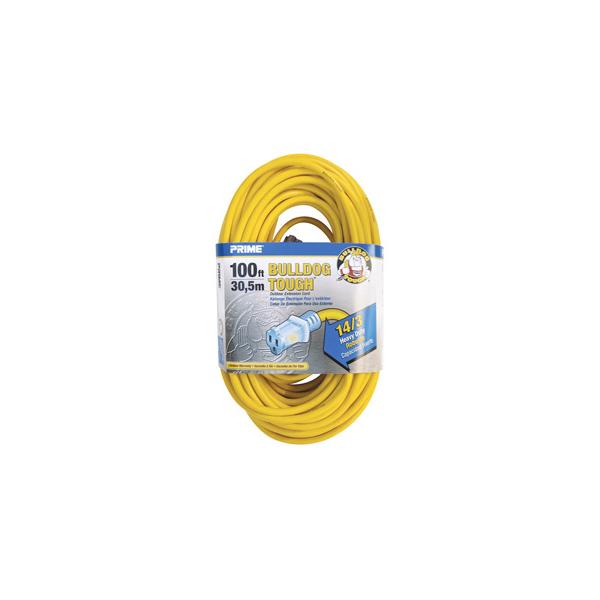 100ft 14/3 SJTOW Yellow Bulldog Tough ¨ Cord w/Primelight ¨ - Bridge Fasteners