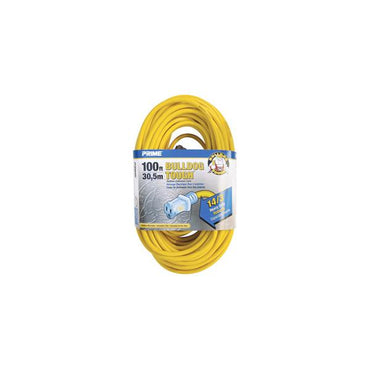 100ft 14/3 SJTOW Yellow Bulldog Tough Õ Â Cord w/Primelight Õ Â - Bridge Fasteners