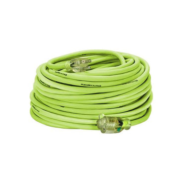 100ft 14/3 SJTW Flexzilla Õ Â Green Outdoor Extension Cord with Green Power Indicator Light - Bridge Fasteners