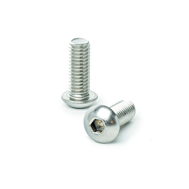 3/8 x 1" Button Head Socket Cap Screws, Allen Socket Drive, Stainless Steel 18-8, Full Thread, Bright Finish, Machine Thread