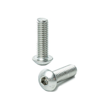 3/8 x 1-1/4" Button Head Socket Cap Screws, Allen Socket Drive, Stainless Steel 18-8, Full Thread, Bright Finish, Machine Thread