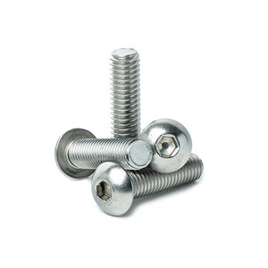 3/8 x 1-1/2" Button Head Socket Cap Screws, Allen Socket Drive, Stainless Steel 18-8, Full Thread, Bright Finish, Machine Thread