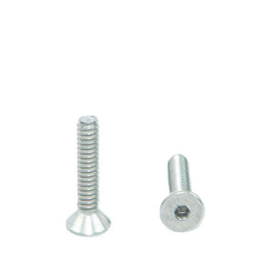 #6-32 x 3/4" Flat Head Socket Head Cap Screws, Threaded, Allen Socket Drive, Stainless Steel 18-8, Bright Finish