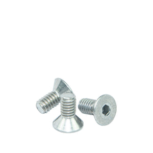 #8-32 x 3/8" Flat Head Socket Head Cap Screws, Threaded, Allen Socket Drive, Stainless Steel 18-8, Bright Finish