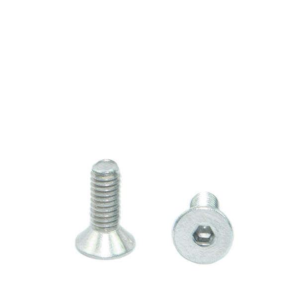 #8-32 x 1/2" Flat Head Socket Head Cap Screws, Threaded, Allen Socket Drive, Stainless Steel 18-8, Bright Finish
