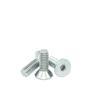 #8-32 x 1/2" Flat Head Socket Head Cap Screws, Threaded, Allen Socket Drive, Stainless Steel 18-8, Bright Finish
