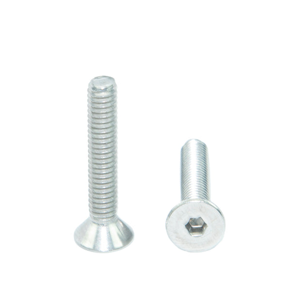 #8-32 x 1" Flat Head Socket Head Cap Screws, Threaded, Allen Socket Drive, Stainless Steel 18-8, Bright Finish