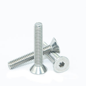 #8-32 x 1" Flat Head Socket Head Cap Screws, Threaded, Allen Socket Drive, Stainless Steel 18-8, Bright Finish