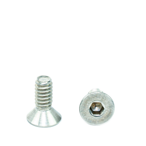 #10-24 x 1/2" Flat Head Socket Head Cap Screws, Threaded, Allen Socket Drive, Stainless Steel 18-8, Bright Finish - Bridge Fasteners