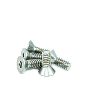 #10-24 x 1/2" Flat Head Socket Head Cap Screws, Threaded, Allen Socket Drive, Stainless Steel 18-8, Bright Finish