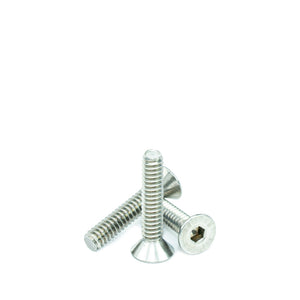 #10-24 x 1" Flat Head Socket Head Cap Screws, Threaded, Allen Socket Drive, Stainless Steel 18-8, Bright Finish