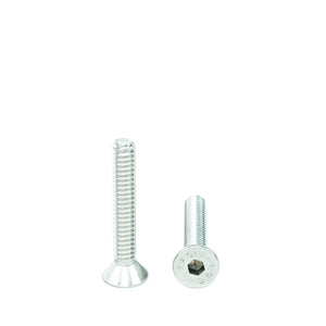 #10-24 x 1-1/4" Flat Head Socket Head Cap Screws, Threaded, Allen Socket Drive, Stainless Steel 18-8, Bright Finish