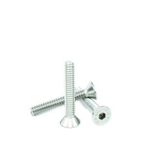 #10-24 x 1-1/4" Flat Head Socket Head Cap Screws, Threaded, Allen Socket Drive, Stainless Steel 18-8, Bright Finish