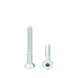 #10-24 x 1-1/2" Flat Head Socket Head Cap Screws, Threaded, Allen Socket Drive, Stainless Steel 18-8, Bright Finish