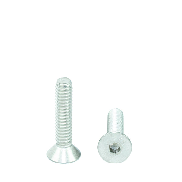 1/4" x 1-1/4" Flat Head Socket Head Cap Screws, Threaded, Allen Socket Drive, Stainless Steel 18-8, Bright Finish