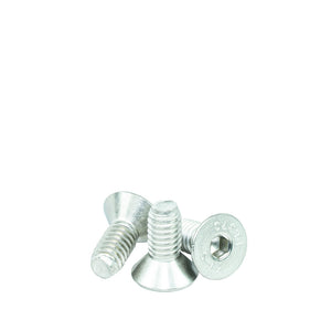 5/16" x 3/4" Flat Head Socket Head Cap Screws, Threaded, Allen Socket Drive, Stainless Steel 18-8, Bright Finish