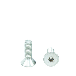 5/16" x 1" Flat Head Socket Head Cap Screws, Threaded, Allen Socket Drive, Stainless Steel 18-8, Bright Finish