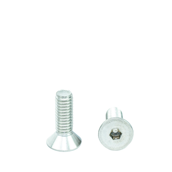 5/16" x 1" Flat Head Socket Head Cap Screws, Threaded, Allen Socket Drive, Stainless Steel 18-8, Bright Finish