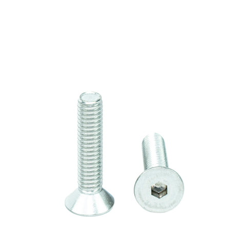 5/16" x 1-1/2" Flat Head Socket Head Cap Screws, Threaded, Allen Socket Drive, Stainless Steel 18-8, Bright Finish