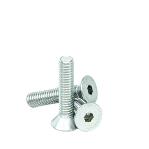 5/16" x 1-1/2" Flat Head Socket Head Cap Screws, Threaded, Allen Socket Drive, Stainless Steel 18-8, Bright Finish