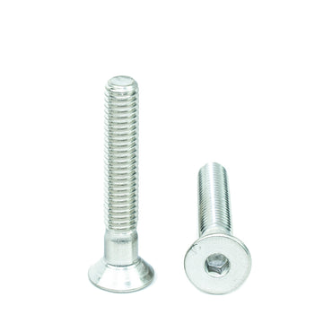 5/16" x 2" Flat Head Socket Head Cap Screws, Threaded, Allen Socket Drive, Stainless Steel 18-8, Bright Finish