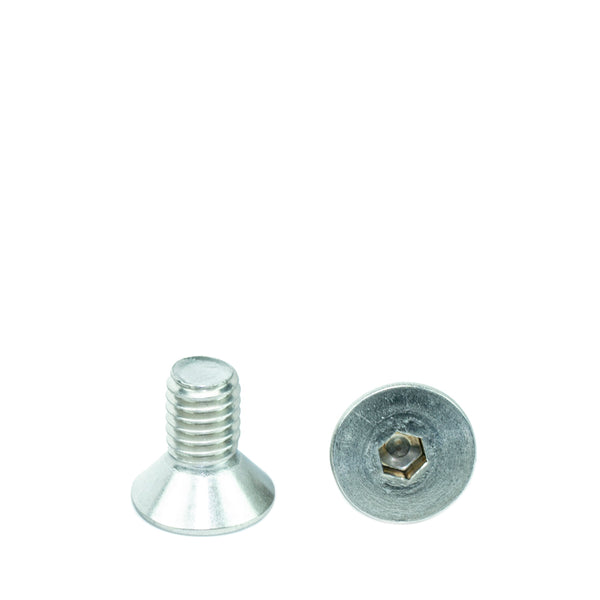 3/8" - 16 x 3/4" Flat Head Socket Head Cap Screws, Threaded, Allen Socket Drive, Stainless Steel 18-8, Bright Finish