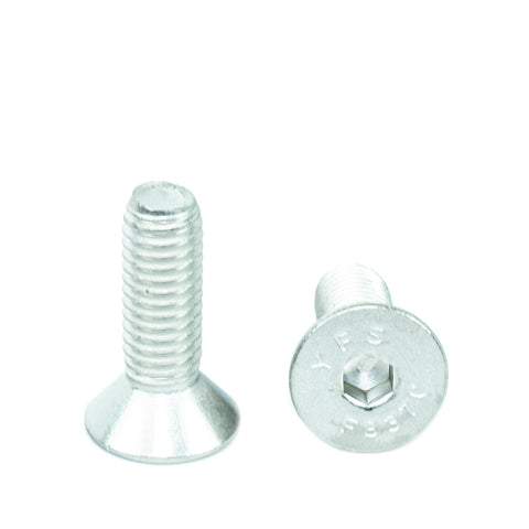 3/8" - 16 x 1-1/4" Flat Head Socket Head Cap Screws, Threaded, Allen Socket Drive, Stainless Steel 18-8, Bright Finish