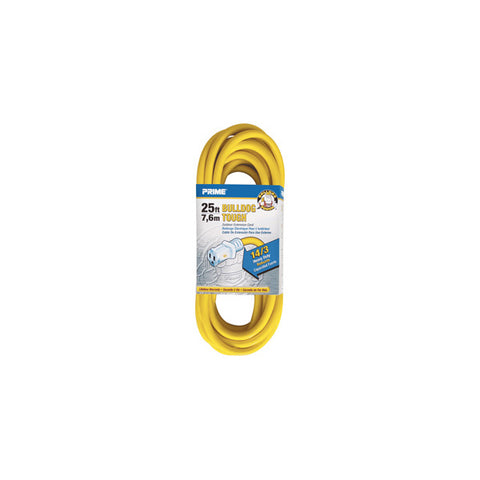25ft 14/3 SJTOW Yellow Bulldog Tough® Cord w/Primelight® - Bridge Fasteners