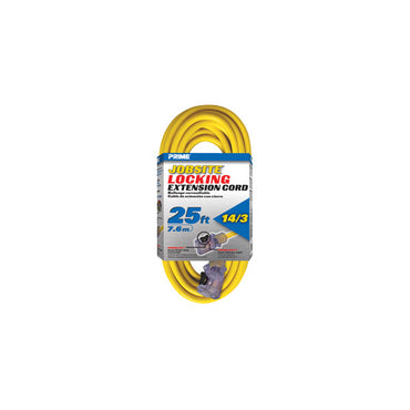 25ft 14/3 SJTW Yellow Cord w/Primelight® & Primelok® - Bridge Fasteners