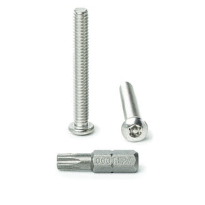 1/4-20 x 2" Button Head Torx Security Machine Screw Bolt, Includes bit, Fully Threaded, 18-8 Stainless Steel Tamper Resistant