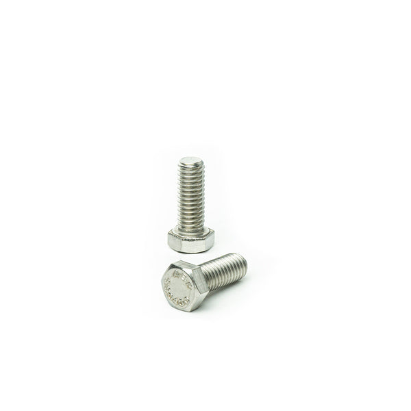 1/4"-20 x 1" Hex Head Tap Bolt Cap Screw, Stainless Steel 18-8, Fully Threaded, Bright Finish, Machine Point