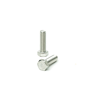 1/4"-20 x 1 1/4" Hex Head Tap Bolt Cap Screw, Stainless Steel 18-8, Fully Threaded, Bright Finish, Machine Point