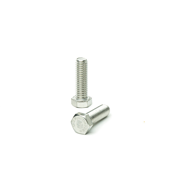 1/4"-20 x 1 1/4" Hex Head Tap Bolt Cap Screw, Stainless Steel 18-8, Fully Threaded, Bright Finish, Machine Point